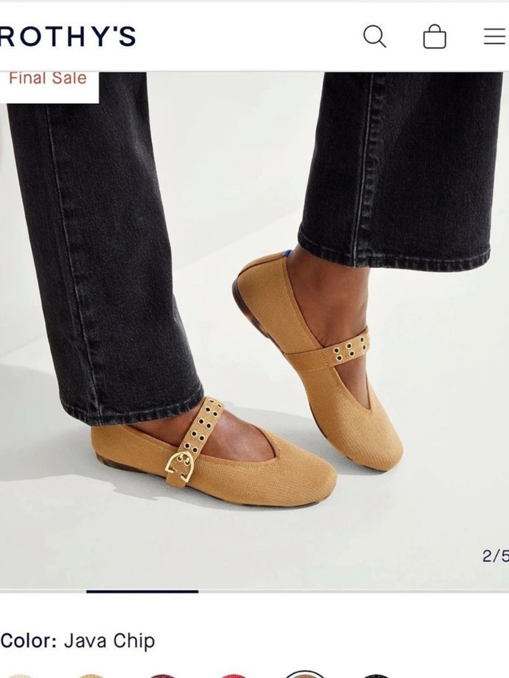 Rothy's The Double Buckle Mary Jane Flats in Java chip / brown / tan